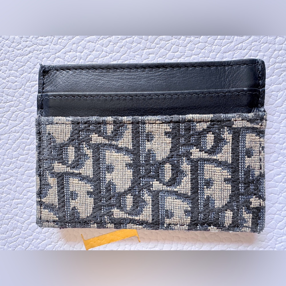 SOLD‼️Dior Oblique Jacquard 30 Montaigne Freesia Card Case Holder Blue Compact - Picture 7 of 16